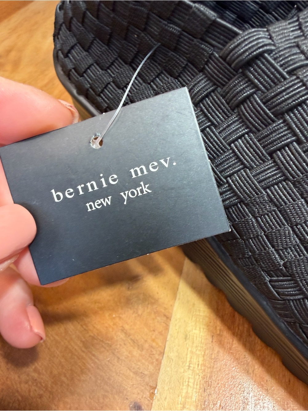 bernie mev. Minimalist Black Woven Mary Jane Platform Shoes NWT - Picture 11 of 11